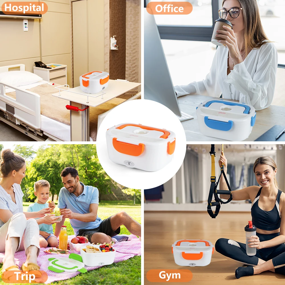 B10-0850 Best Seller Products On Amz Home Use Plastic Heating Bento Lunch Box Electric Lunch Box With Spoon