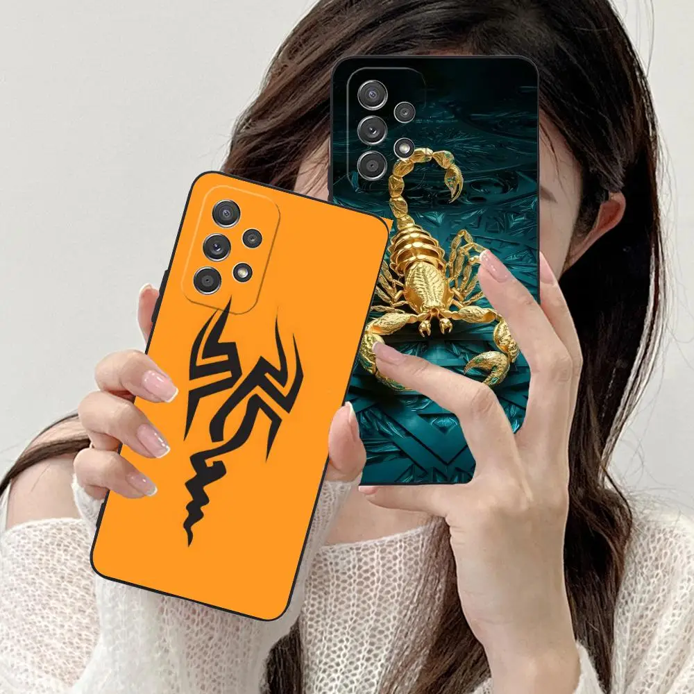 الذهبي العقرب قضية الهاتف المحمول لسامسونج غالاكسي A73 72 71 70 56 55 54 53 52 36 35 34 23 16 15 5G اللون واقية جميلة #5