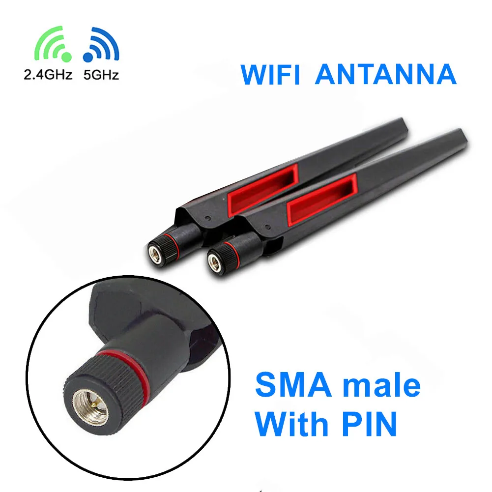 Antennas Improve Wi Fi Coverage 2pcs 12dBi 24GHz 5GHz Dual Band Antenna for IP Camera & Wireless Network Devices