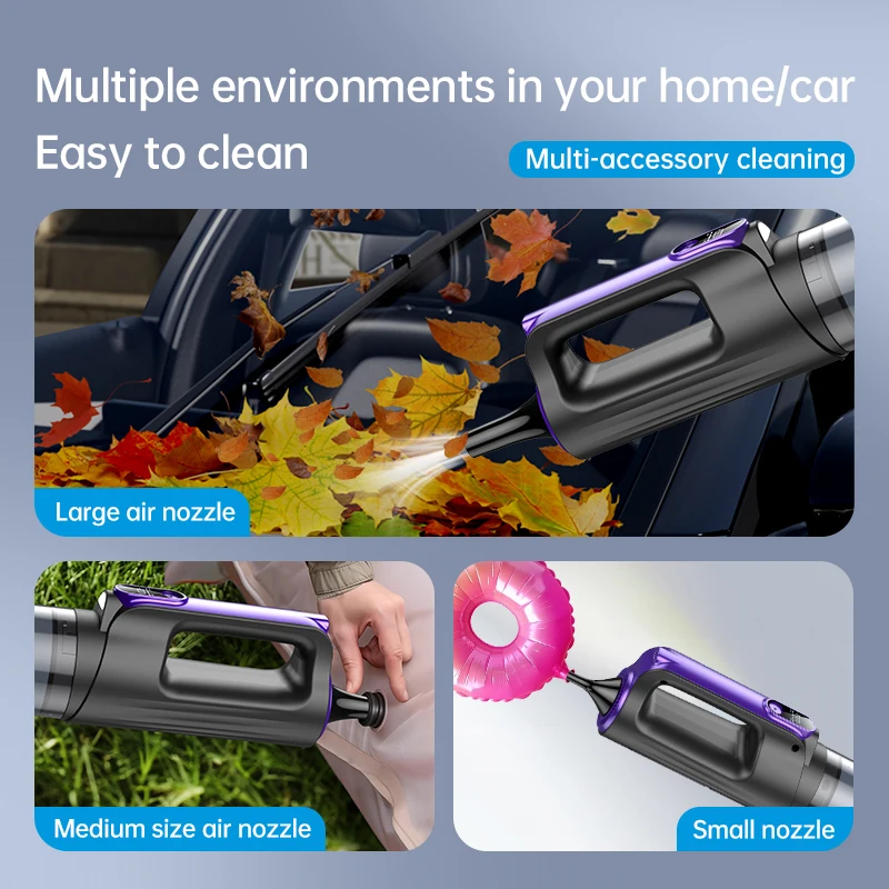 신형 토네이도 차량용 무선 진공 청소기 브러시리스 대형 흡입력 고출력 디지털 디스플레이 휴대용 가정용 차량용 진공 청소기