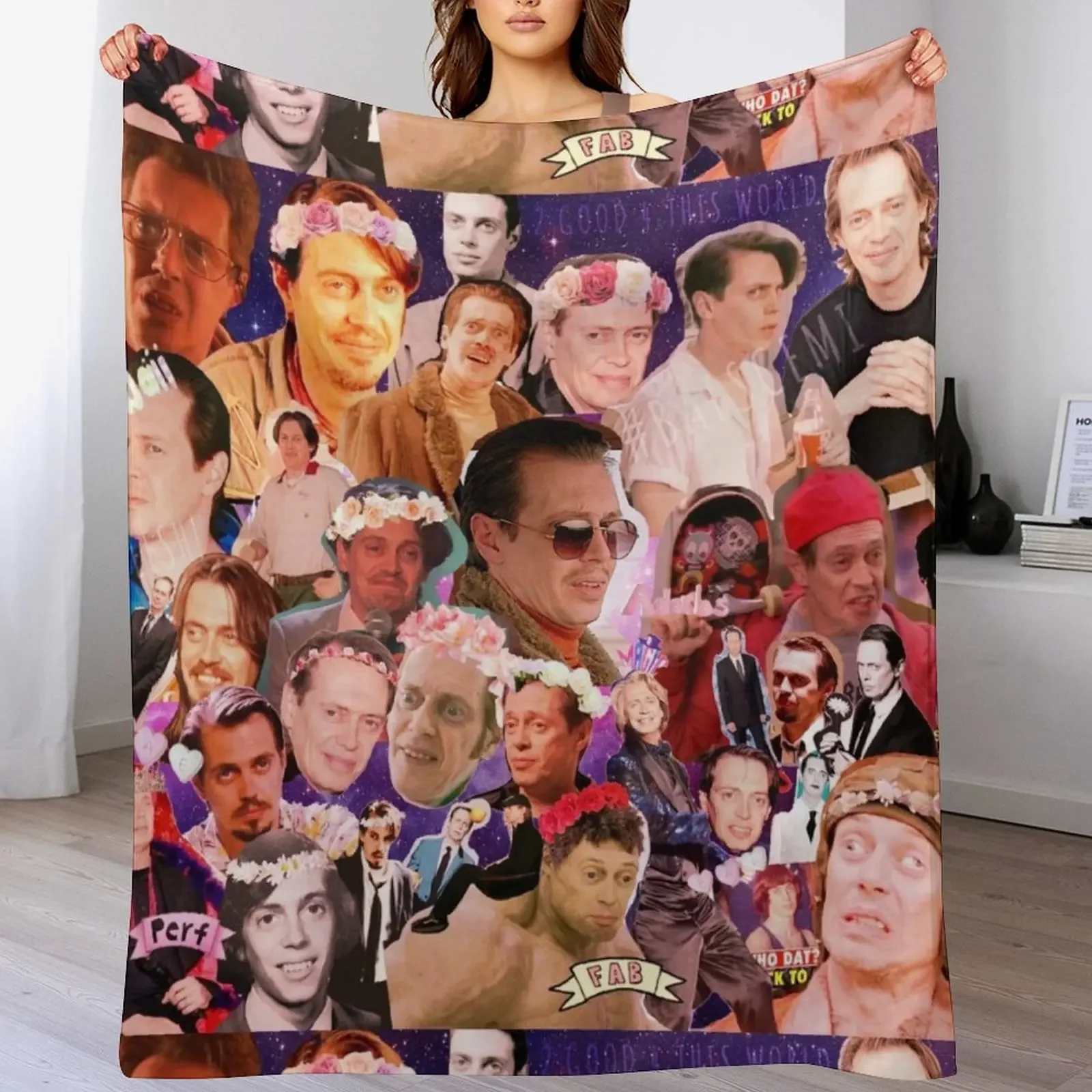 

Steve Buscemi Galaxy Collage Throw Blanket Luxurious Soft Fuzzy Blanket for Sofa Bed