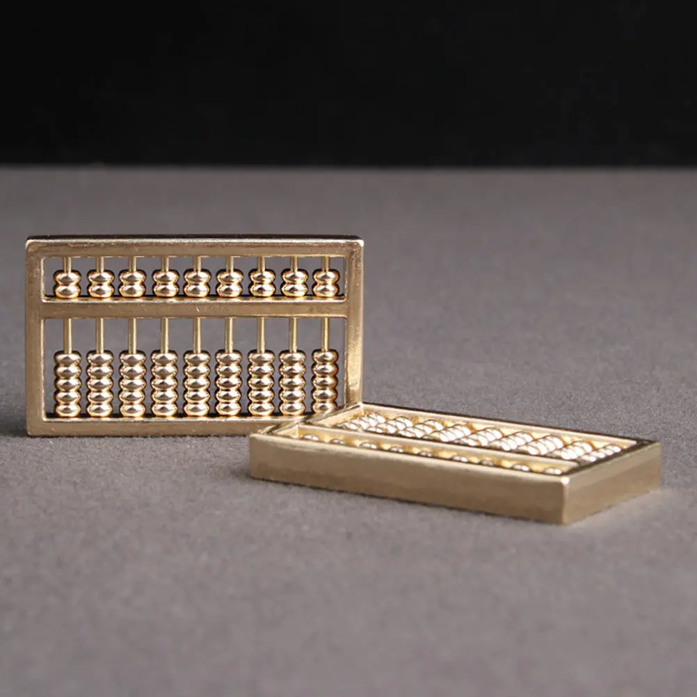 

Brass Abacus Pendant Office Keychain Mini Desk Decor Retro Accessory Home Furnishing Good Texture Practical Durability