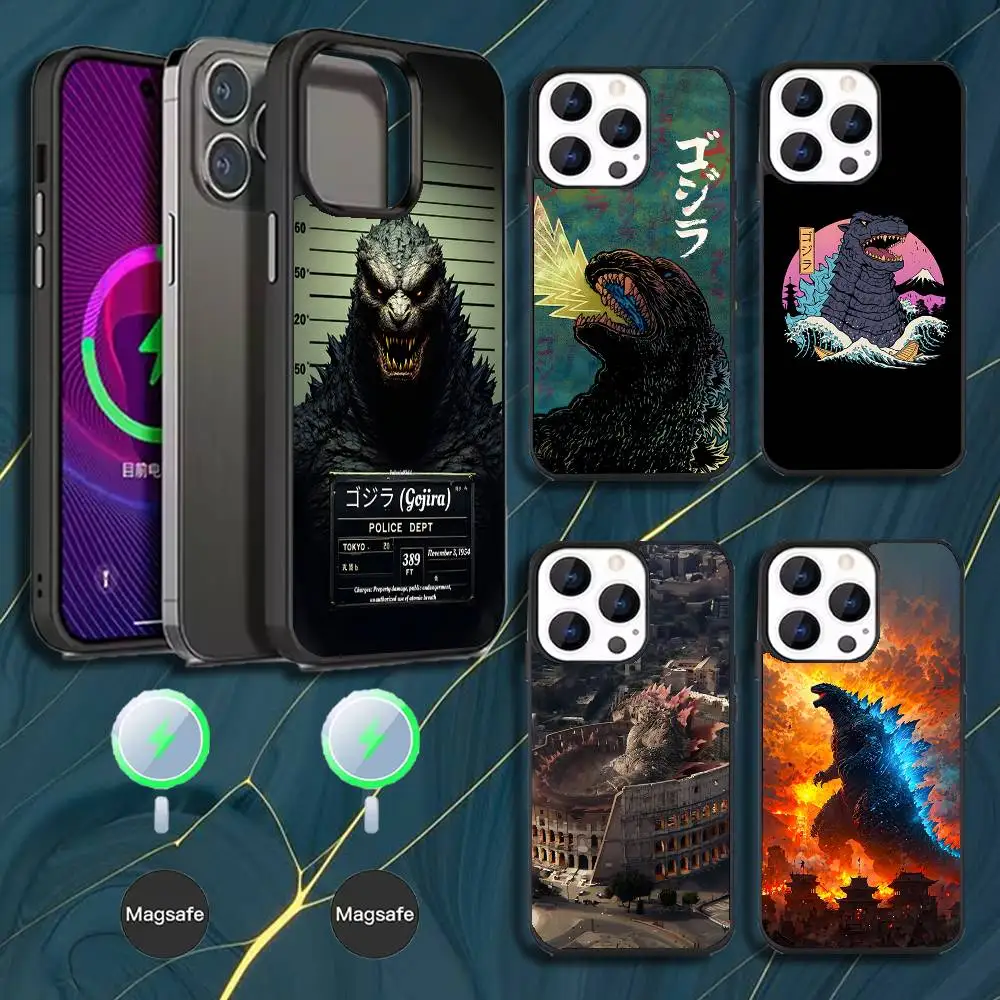 Чехол для телефона Japan Monster-G-Godzillas для iPhone 16,15,14,13,12,11, Pro, Max, Plus, Mini, Magsafe, магнитный чехол для беспроводной зарядки