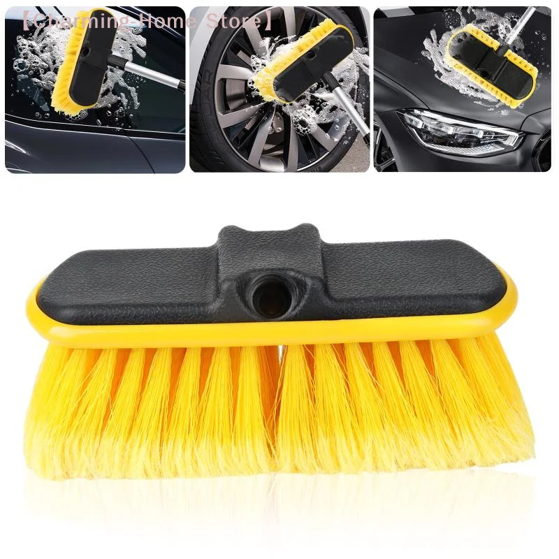 【M】Car Wash Brush Head 10 Inch, Scrub Brush Attachment For Outdoor & Scrubbing Brush, For Long Handle Extension Pole