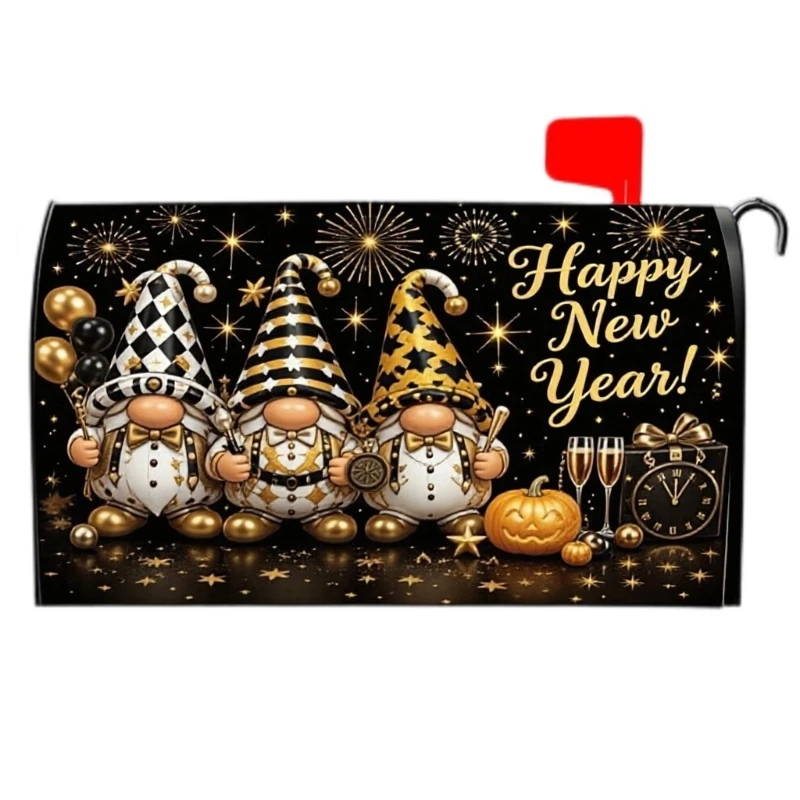 Seasonal Mailbox Cover with Attachment for Standard Curbside Boxes, Character Porch Entry Home Accent JOMD