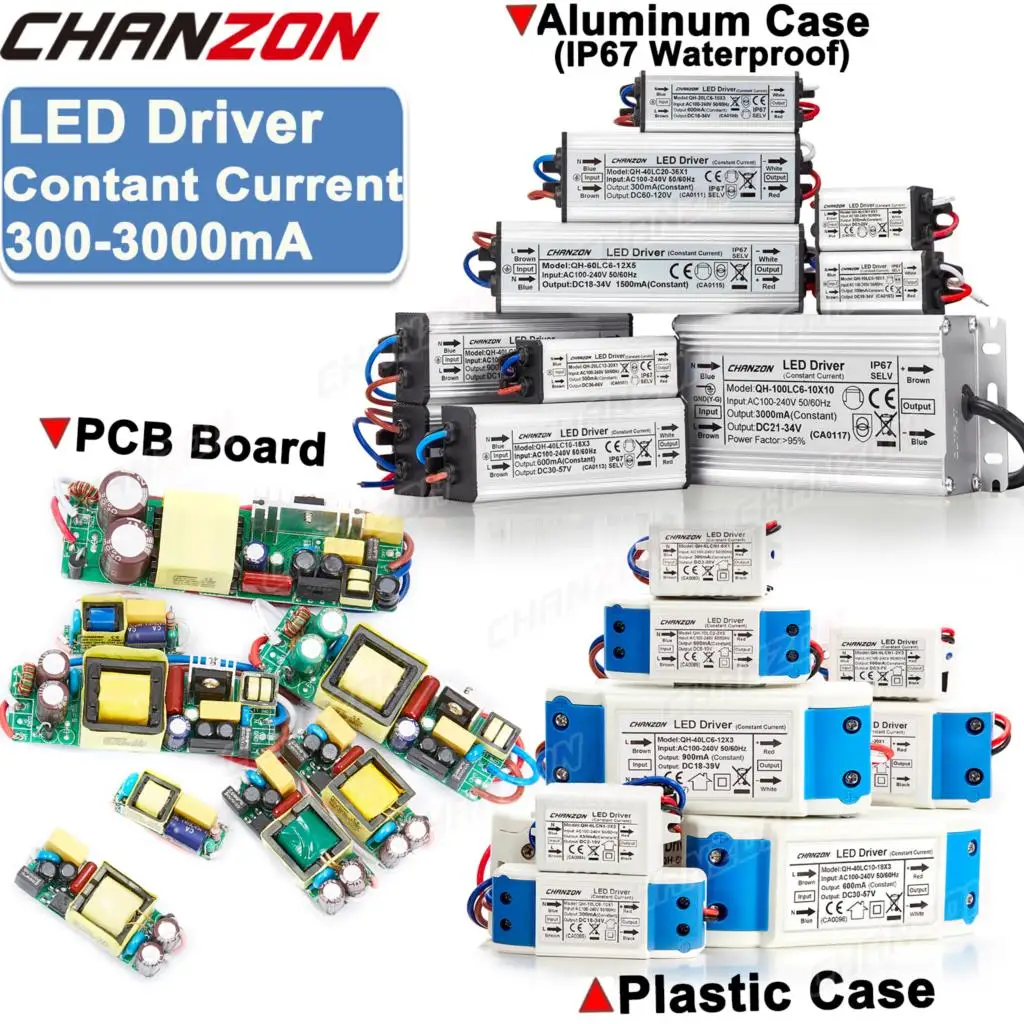 

Led Driver 6W 10W 20W 36W 50W 300Ma 600Ma 900Ma 1500Ma Constant Current High Power Supply Adapter For Led Light Lamp Transformer