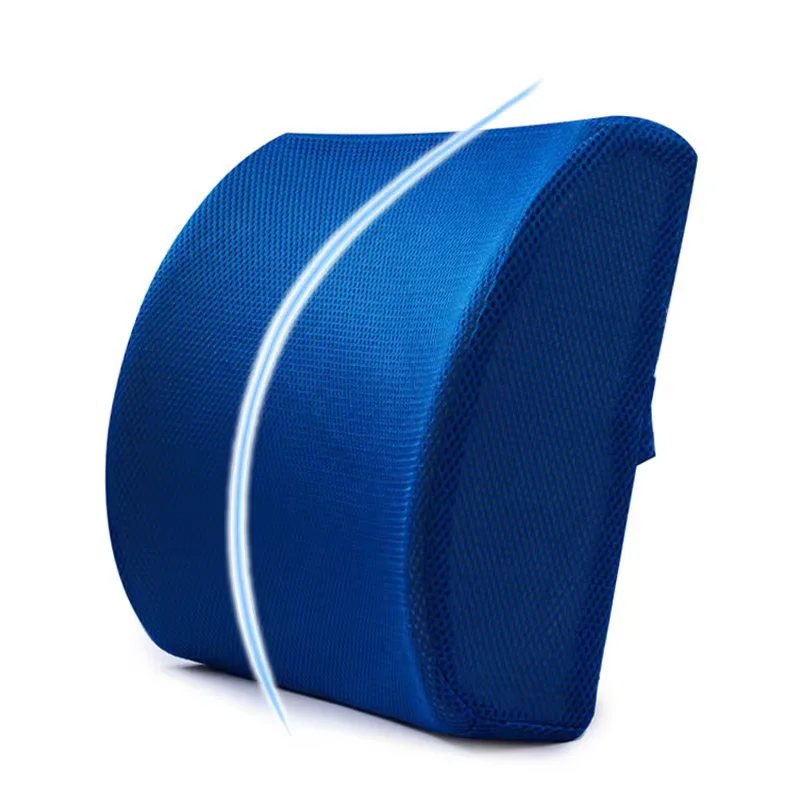 Car Lumbar Support Cushion Memory Foam Waist Pillow 2 Colors Auto Seat Back Cushion for Car Home Office Pain Relief
