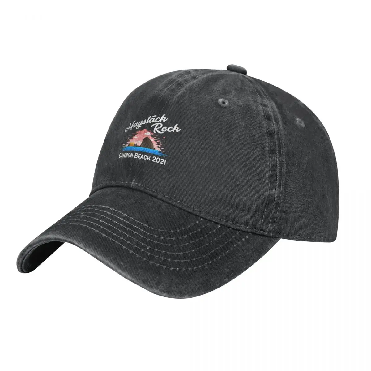 

Fun Haystack Rock Cannon Beach Vacation 2021 graphic Cowboy Hat Luxury Brand Hat Man For The Sun Anime Men's Hats Women's