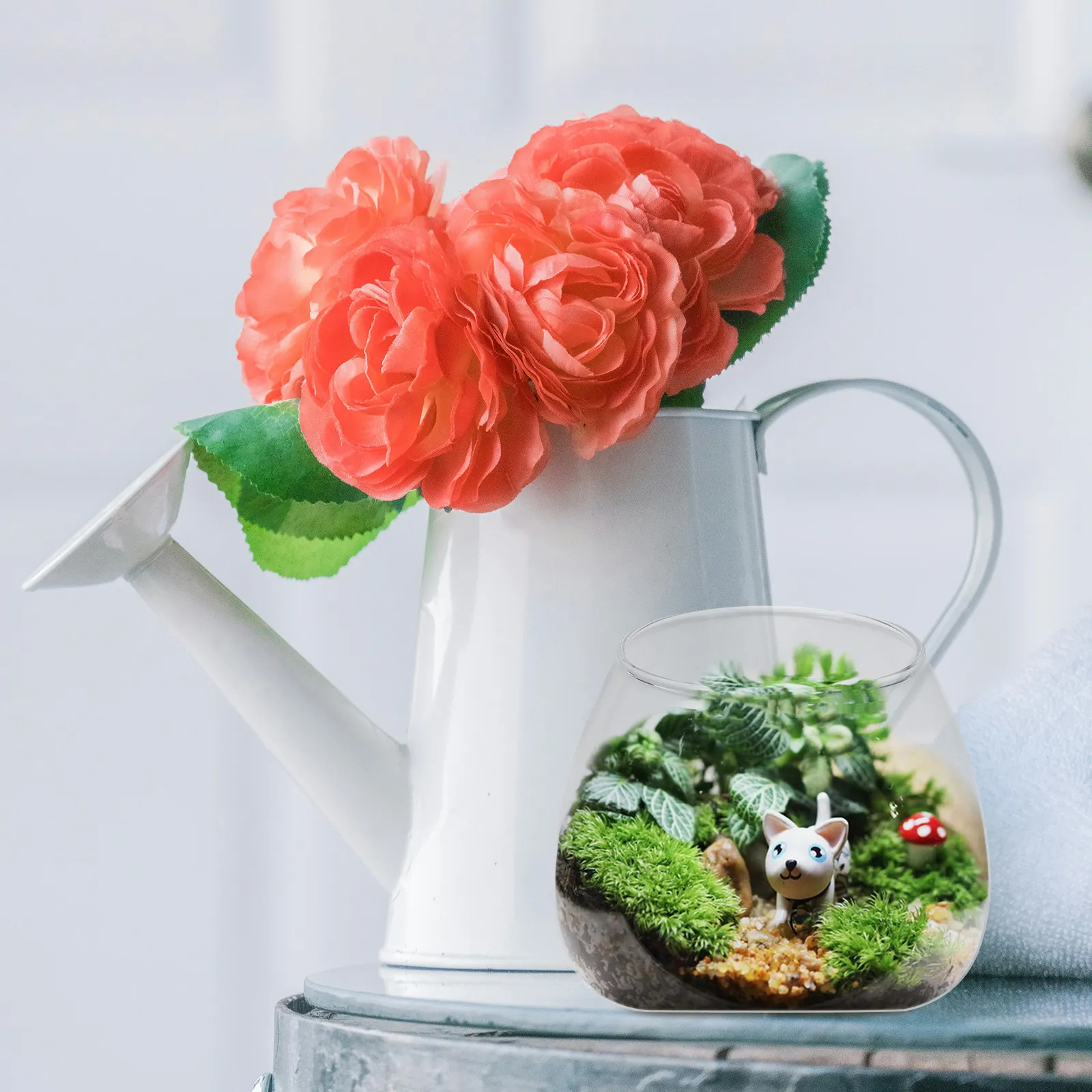 1Pcs Succulent Plant Vase Glass Container Bevel Thickened Design Micro Landscape Bottle Flower Home Bedroom Store Micro-Ecology