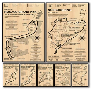 F1 Formula Racer Cartaz, Estética Corrida Mônaco, Grand Prix Circuit Track, Wall Art, Mural, Home Room Decor, Pintura Canvas Vintage 8 principais vendas luva rdx - №8