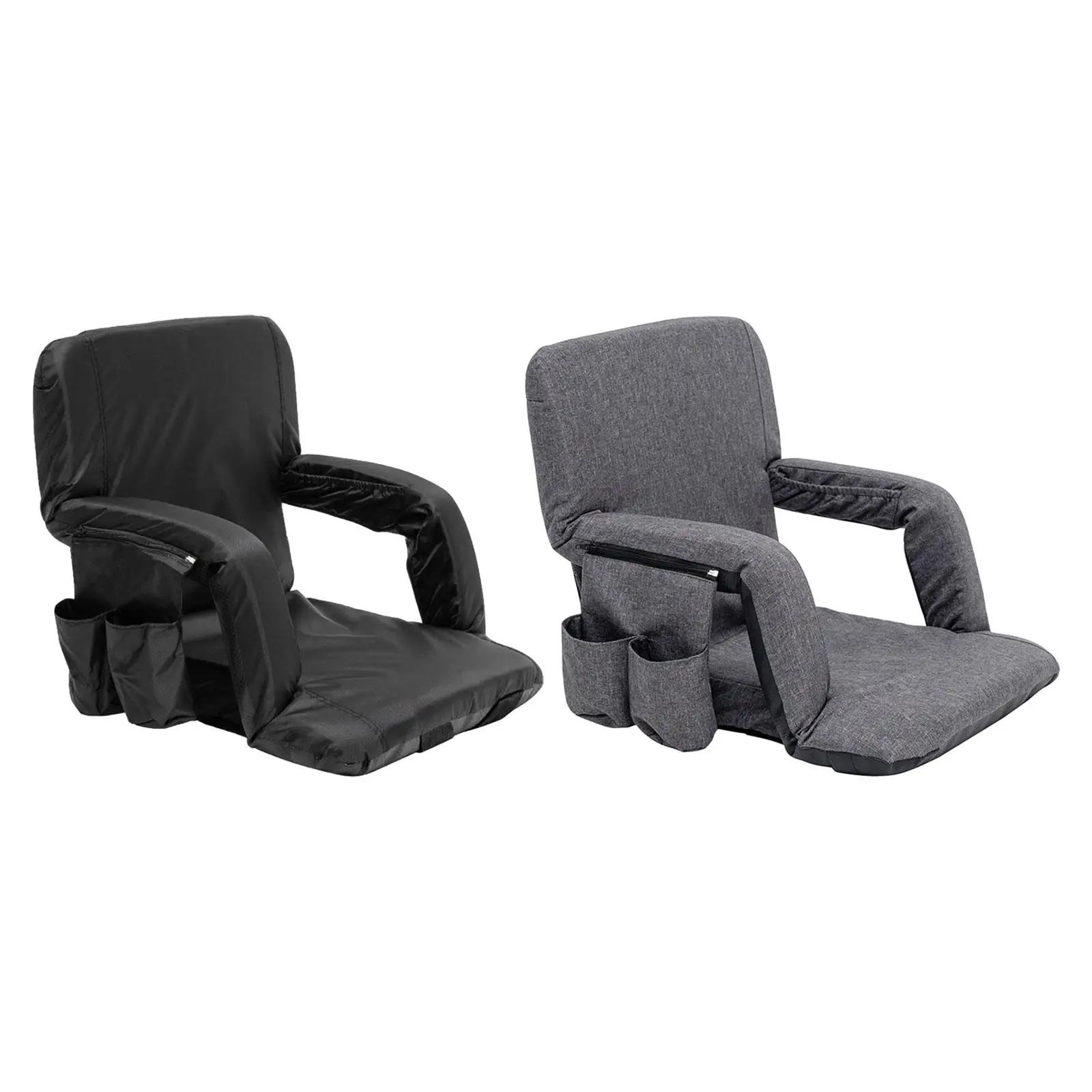 Stadium Seats Stadium Chair Soft Upgraded Armrest Foldable Zipper Pockets with Back Support Seat Cushion for Camping Indoor