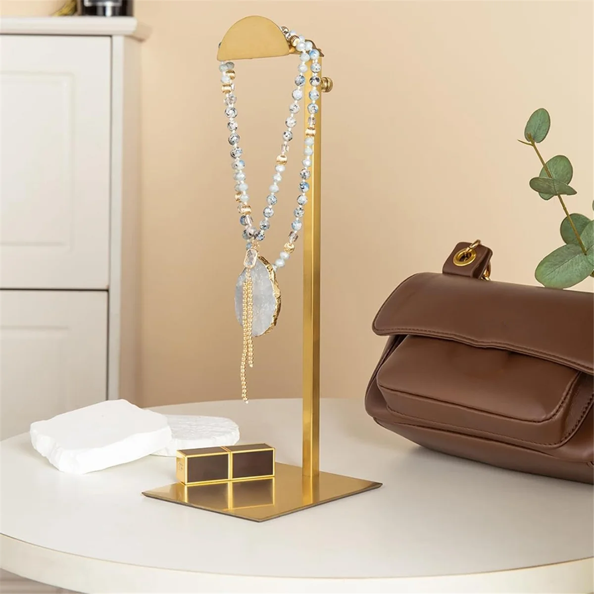 

【New User Coupon】Purse Display Stands, 3 Pack Purse Display Rack Stainless Steel Handbag Display Stand Adjustable Height Gold