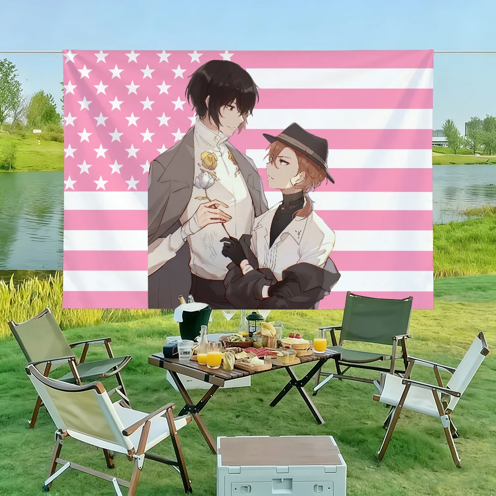 Anime B-Bungo S-Stray Dogs Flag Wall Decorations Home Decor Suitable For Living Rooms Bedrooms Dormitories Parties And Holidays