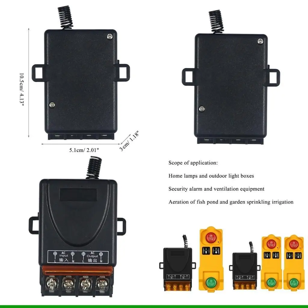 U55C Wireless RF Remote Control Switch DC12-48V Factory Light Single Water Transmitter 3000W High Power Receiver