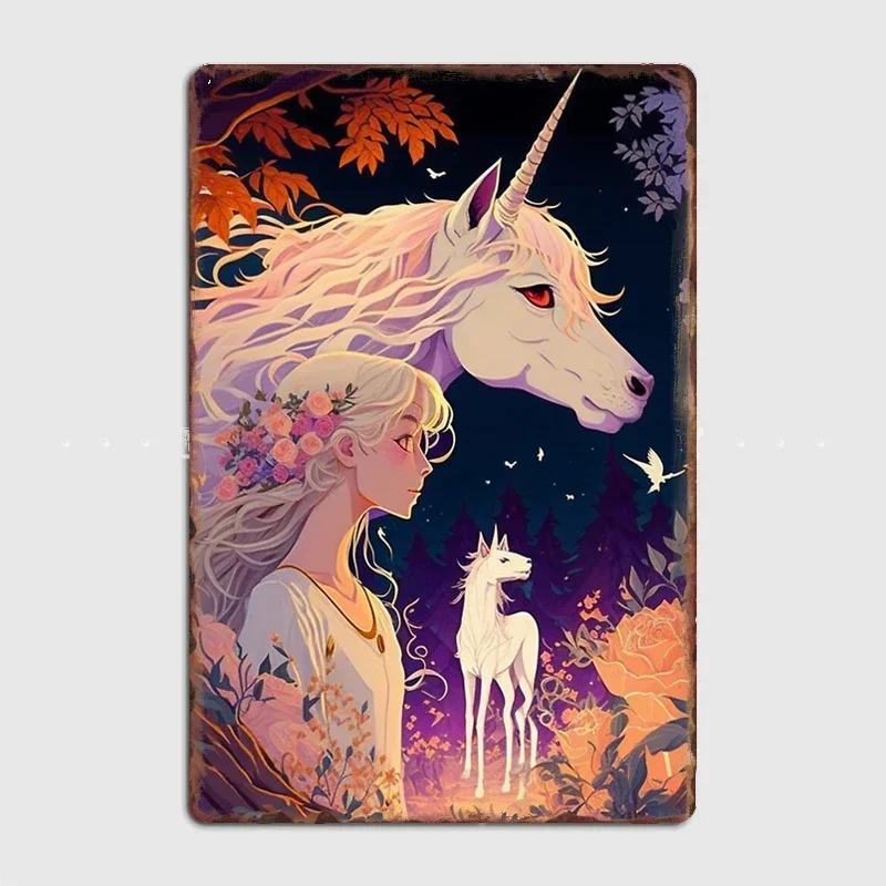 

Poster Retro Metal Posters Sign Garage Club Indoor Wall Room Decoration Home Decor Cute Unicorn Friend