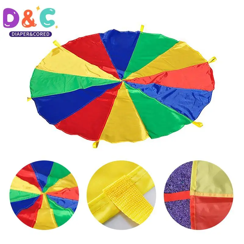 

Rainbow Umbrella Parachute Toy Whack A Mole Outdoor Games For Kids Sport Teamwork For Children Boys Girls Kindergarten Toys