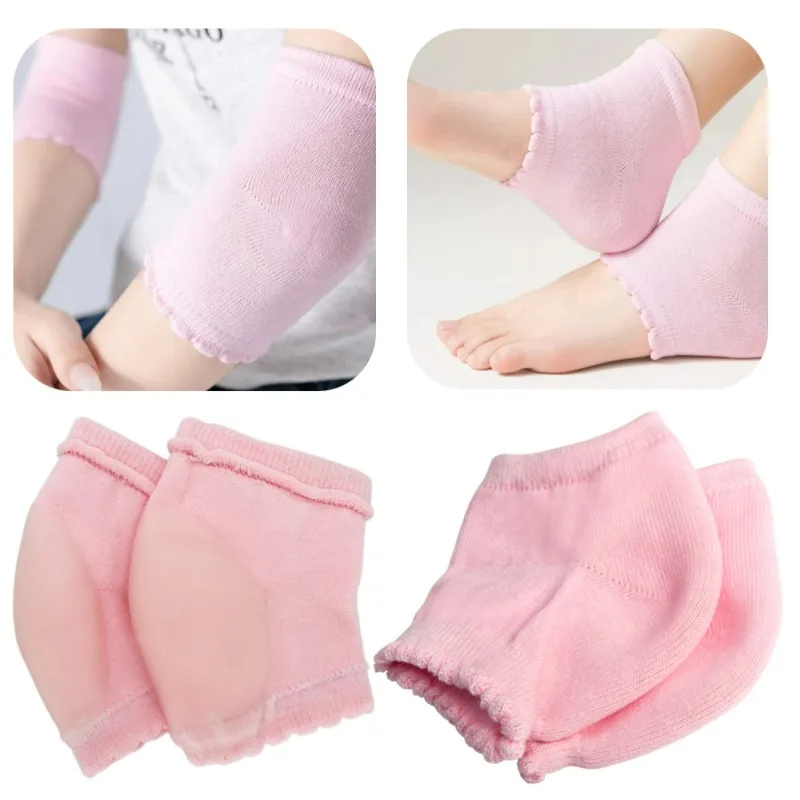 2 Pairs Moisturising Heel Socks Heel Elbow Soft Silicone  Dry Hard Cracked Skin Reusable Spa Foot Protect Day Night Care Tool