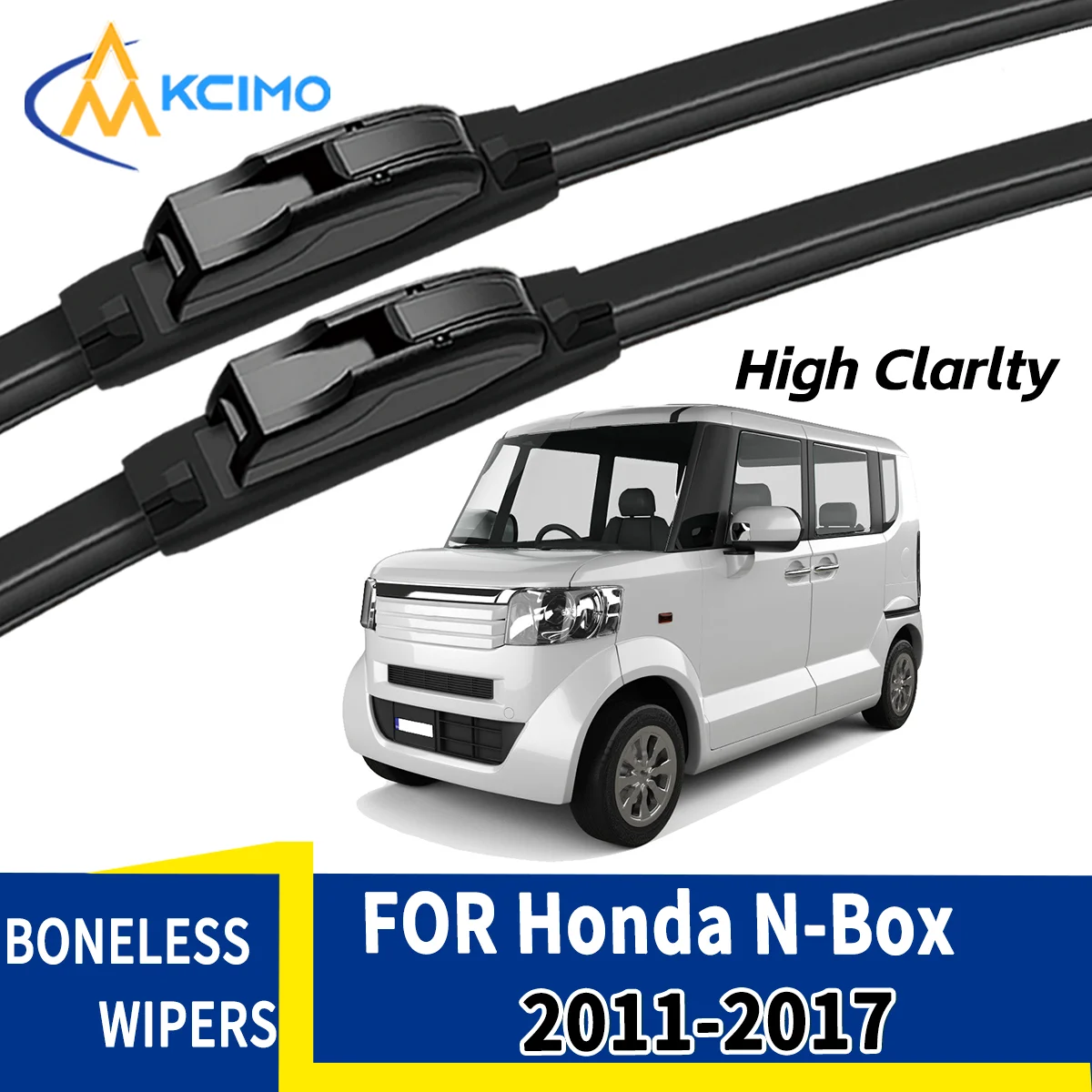 Clear Vision Rain or Shine 2Pcs Front Wiper Blades For Honda N-Box JF1 2 2011-2017 All-Weather Durability Safe Driving