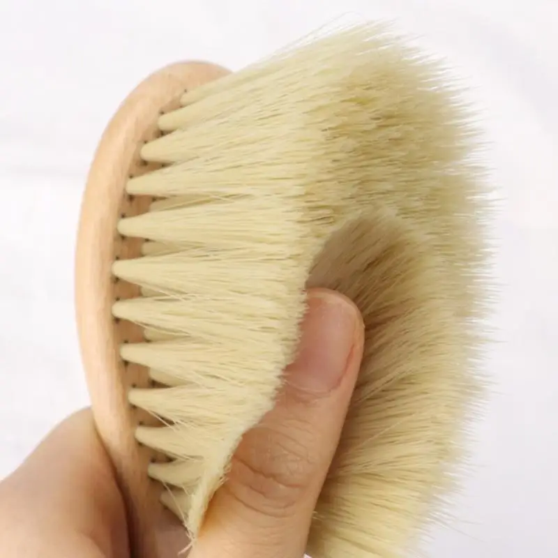 handyWooden Brush Comb Neck Face Duster Barber Hair Sweeping Cutting Styling Soft hair brush Toolsgoods