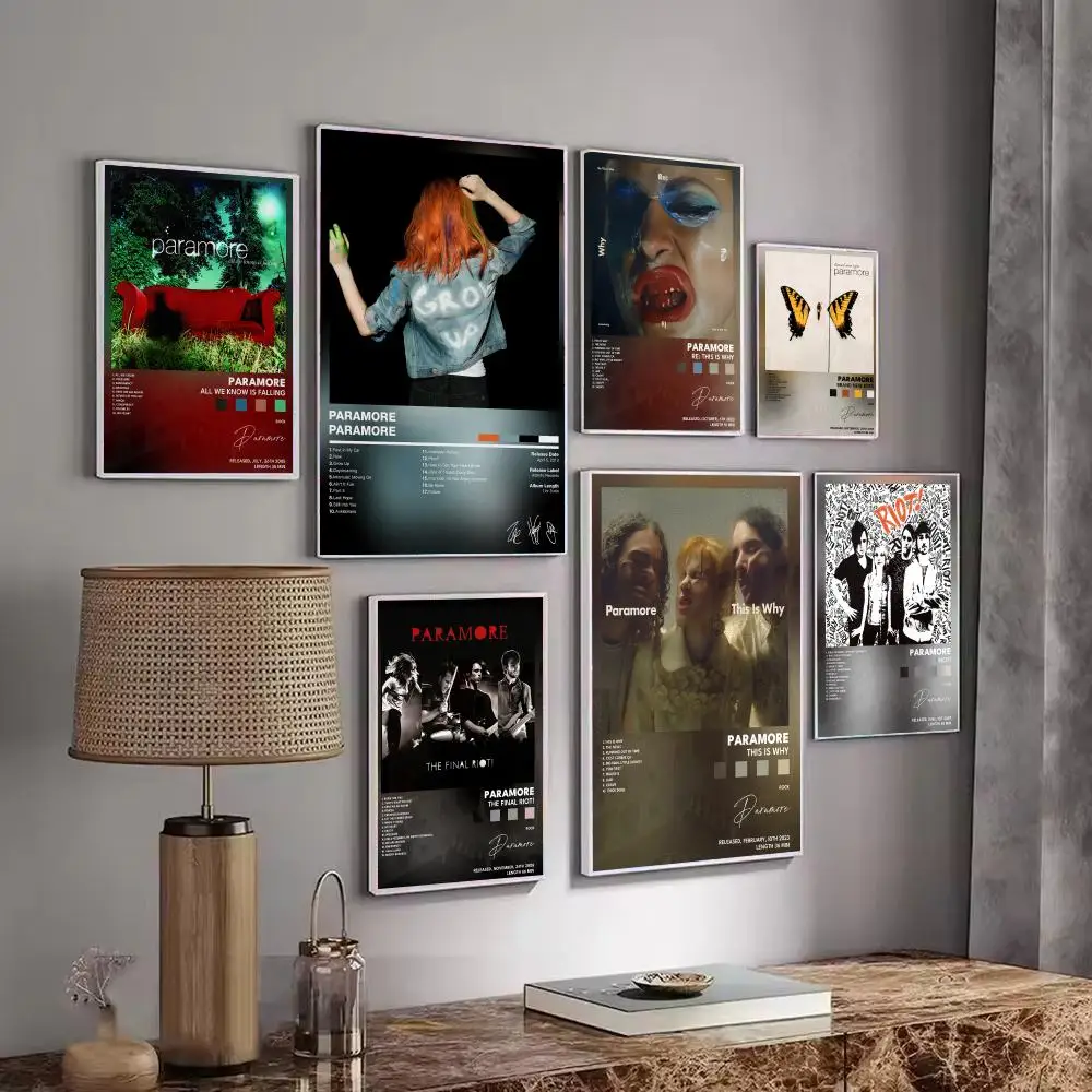 Rock Band Album P-Paramore Poster Decorative Stickers Wall Art Mural Photo Design for Home Living Room Hallway Decor Gift