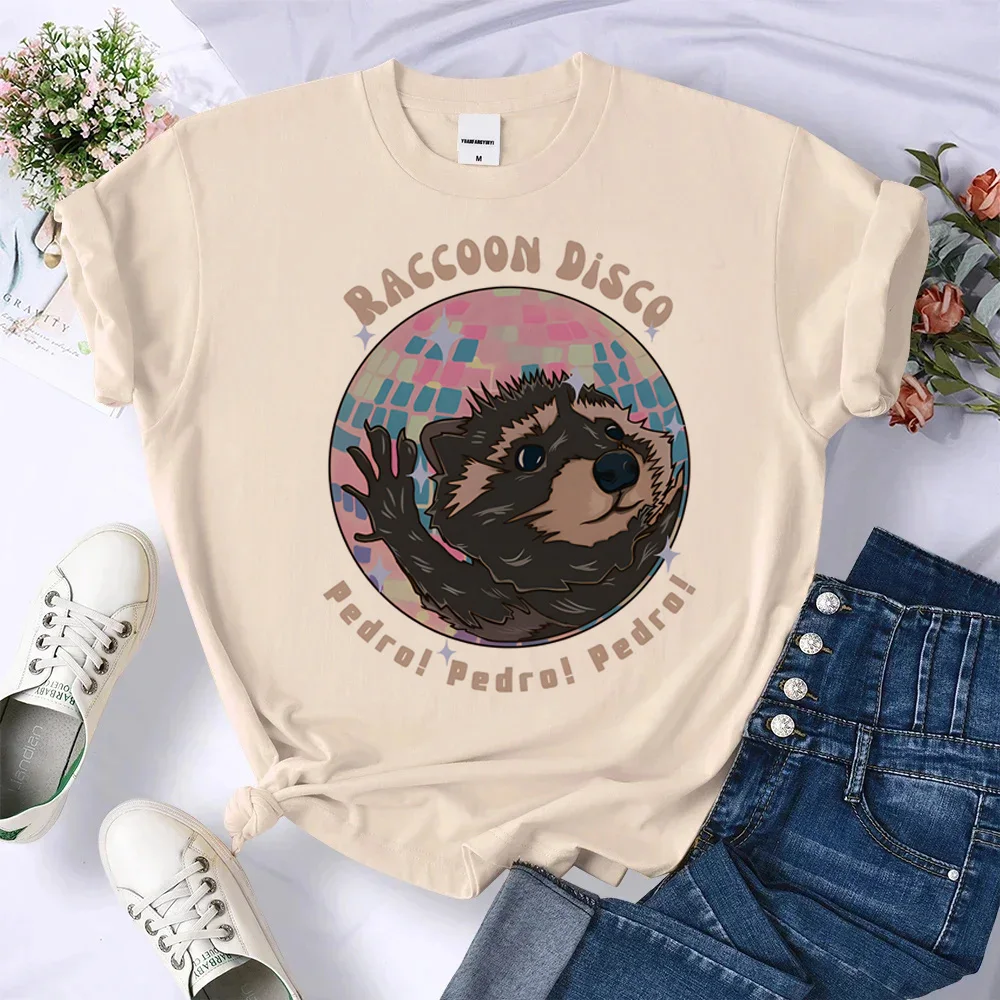 Pedro Raccoon tshirt women designer summer manga top girl designer Japanese anime clothes