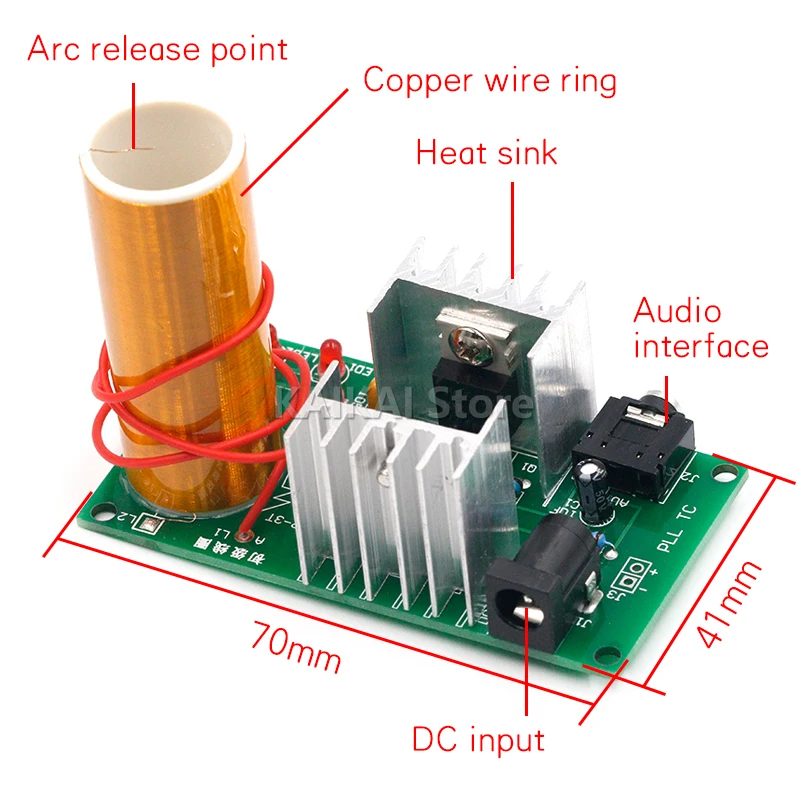 Mini Music Tesla Coil Plasma Speaker Tesla Wireless Transmission DIY Coil Kit Drop Shipping Support 10166