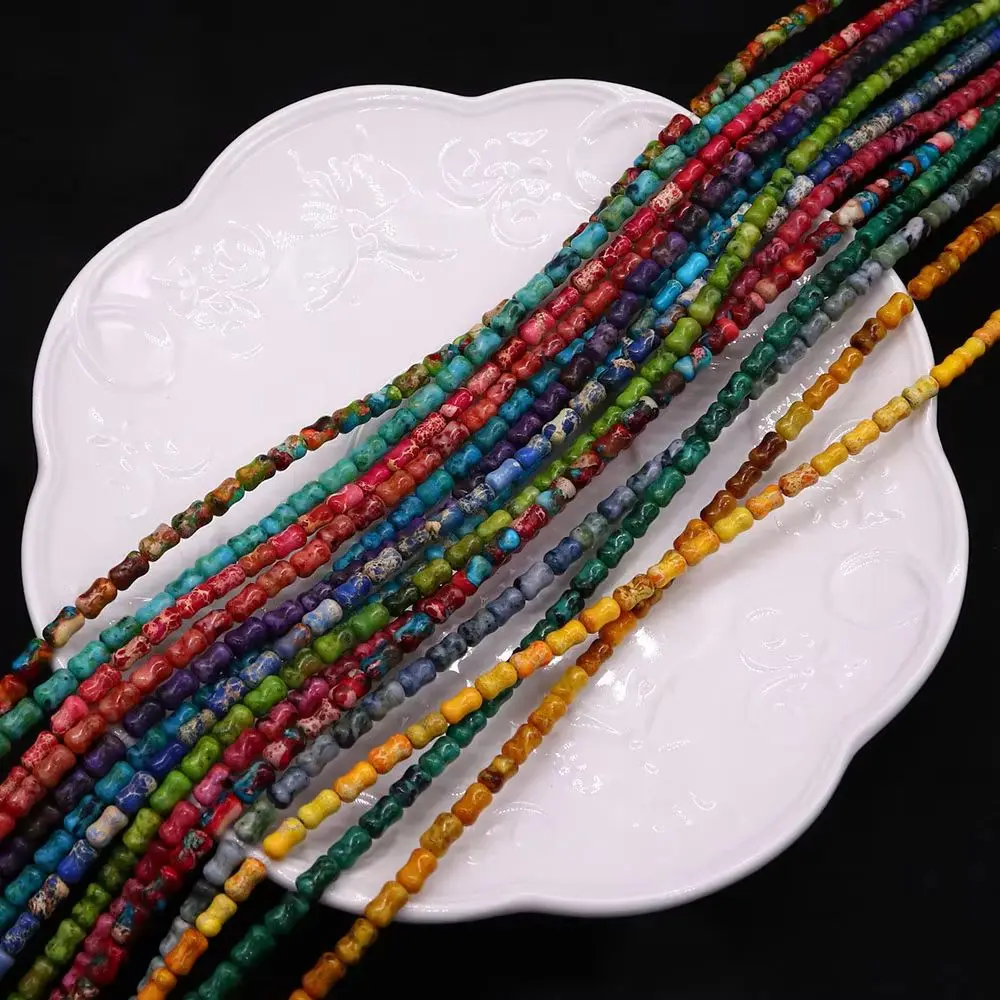 

Polished Bone-shaped Colorful Dyed Imperial Stone Straight-hole Loose Bead Accessory 1strand DIY Creative Necklace Bracelet Gift