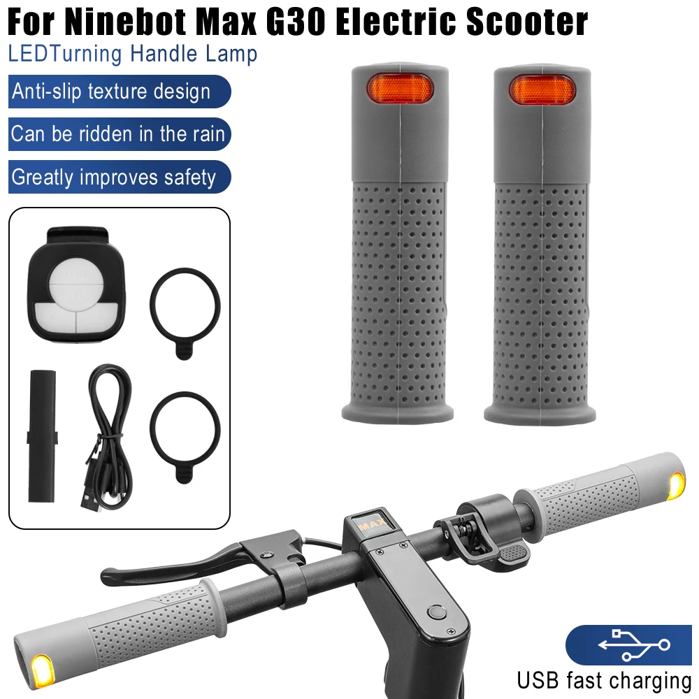 

Scooters Turn Signal Light for Ninebot Max G30 Handle Bar Grips Wireless Remote Control Lamp Led Electric Scooter Handlebar Grip