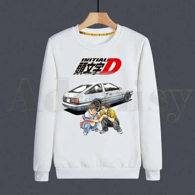 

Drift AE86 Initial D 90s Fujiwara Takumi HachiRoku Hoodies Sweatshirt Print Trend Mens Clothes Hip-Hop Male Crewneck Hoodies Men