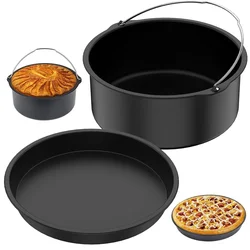 6/7/8 Inch Round Cake Mold Non Stick Baking Pan Tray Molds Air Fryer Basket with Handles Bakeware Kitchen Pizza Oven Baking Pans