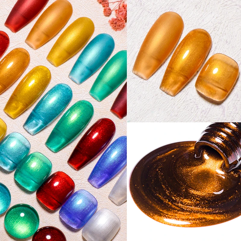 MEET ACROSS 메탈릭 젤 네일 광택제, 베이스 탑 코트 포함, 슈퍼 브라이트 미러 효과 UV 젤 네일 아트 키트, 바니시, 세트 당 12 개, 7ml