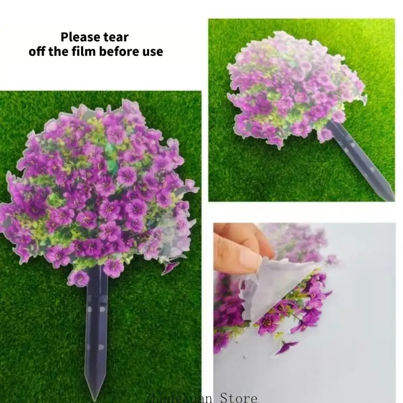 Langlebiger ABS-Rasenpfahl mit Veilchenblüten, perfekt für die Verbesserung von Blumenbeeten Garten, 3 x – Detail 10