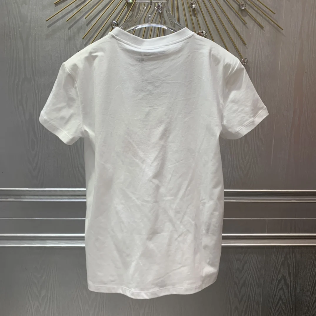 2024 Women's Clothing Simple solid color T-shirt Spring Summer New No.26