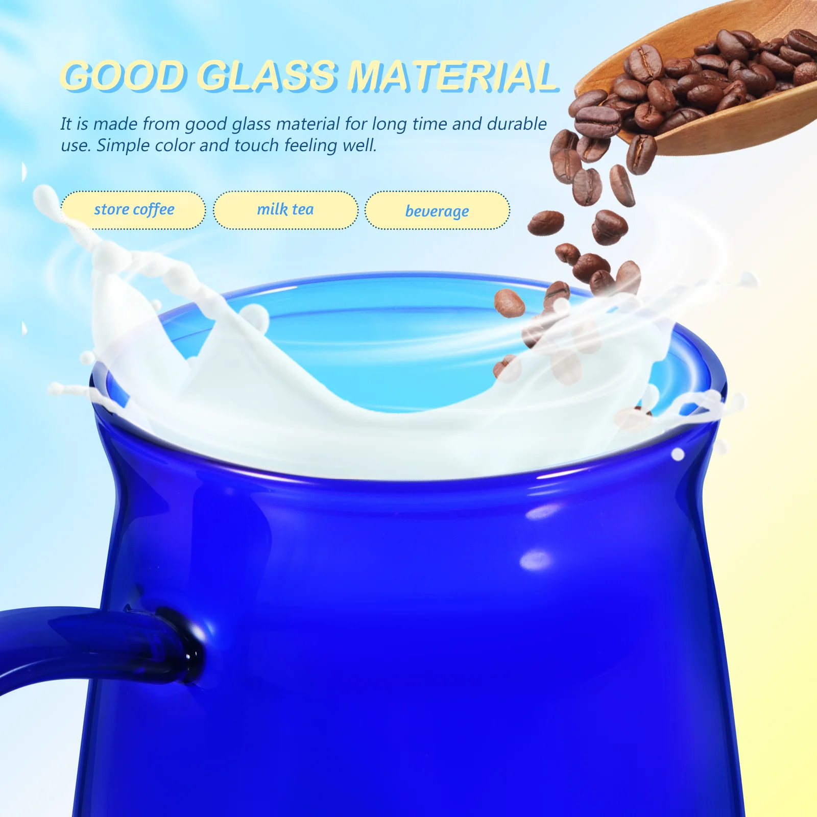 

1Set Vintage Tea Cup and Saucer Set Glass Coffee Cups Elegant Design for Home Office Hotel Afternoon Tea