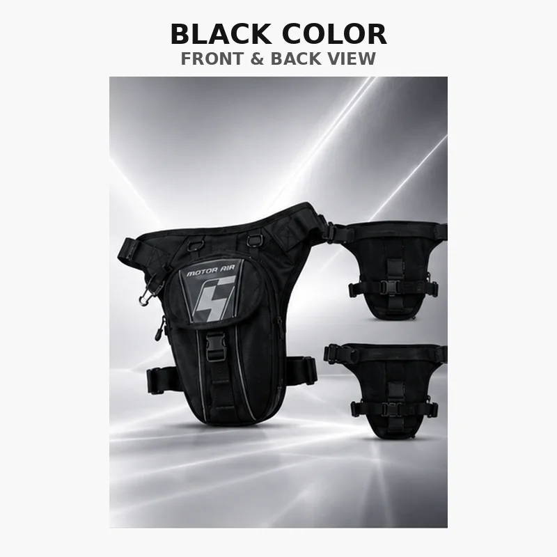 Motorcycle Leg Bag Reflective Thigh Waist Pack Water Resistant Crossbody Sling Pouch Multi Pocket Riding Storage for Men Women