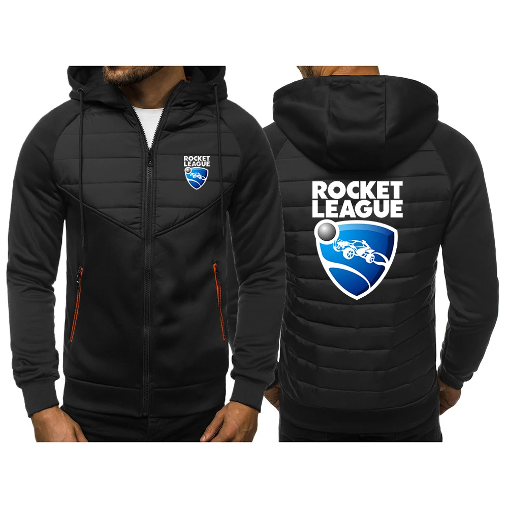 

2024 Rocket League Logo New Spring and Autumn Mens Printing New Hooded Comfortable Cotton Padded Clothes Patchwork Coat Tops