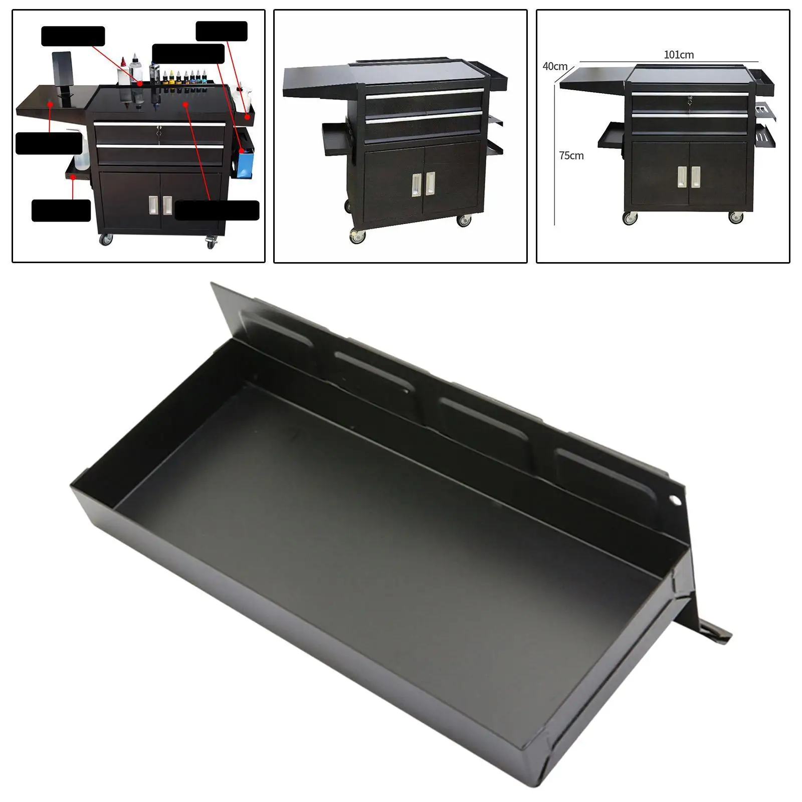 Garage Tools Organizer Magnetic Tray Iron Side Shelf Parts Holder for Cabinet Tool Box Repair Space