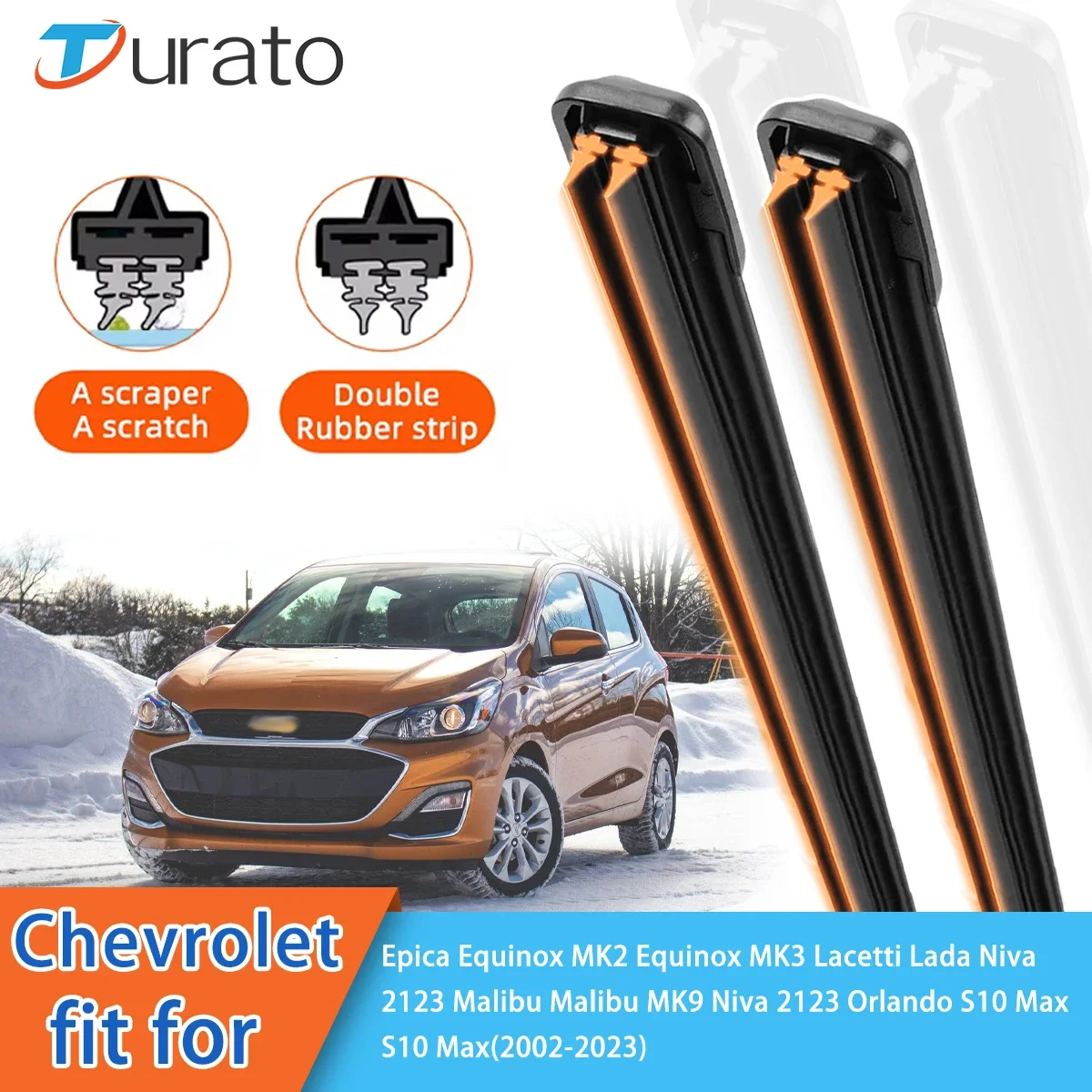 For Chevrolet Sierra MK2 Silverado Spark EV M400 Sonic Front Windscreen Wipers Double Rubber Car Wiper Blades Car Accessories