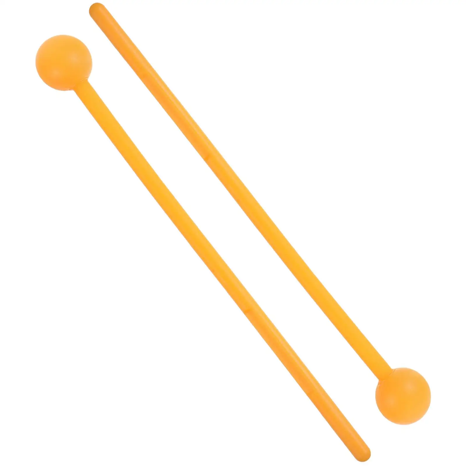 

2 Pcs Percussion Drum Mallets Musical Instrument Drumstick Plastic Bell Orange Beginner Baby