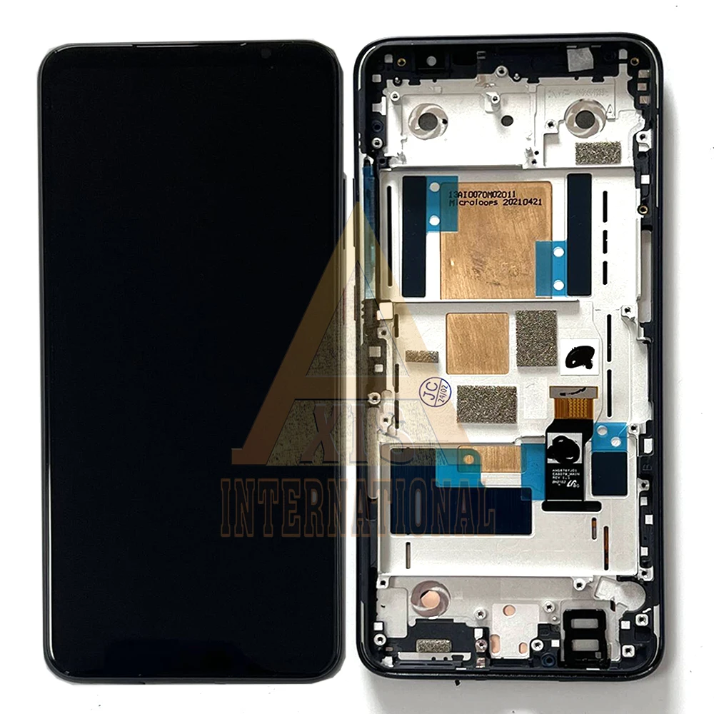 Amoled New Original For Asus Smartphone for Snapdragon Insiders LCD ZS675KW Display Frame Screen Touch Panel Digitizer