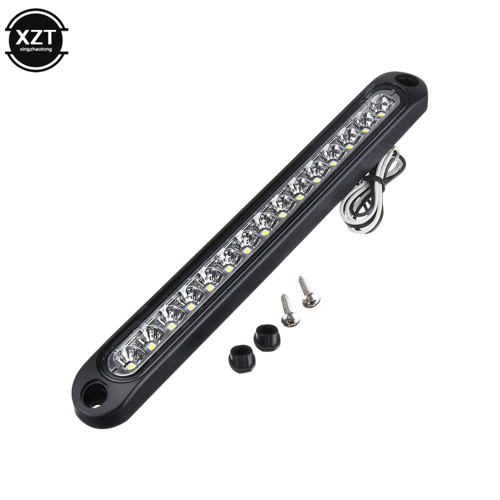 Trailer Identificação Turn Signal Luz Traseira, Caminhão Luzes Marcador Lateral Traseiro, Bar Faixa, Vermelho, Amarelo, Branco, 15 LED, 12V, 24V