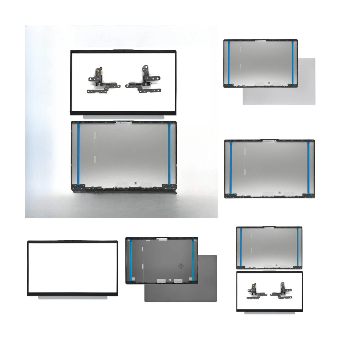 Replacement cover for Ideapad 5 15IIL05 15ITL05 15ARE05 15ALC05 2020 2021 laptop: LCD rear cover,front bezel hinges silver metal