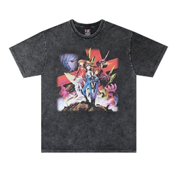 2024 Vintage Retro High-Street Japanese Anime Print High Quality Cotton Casual Tops T-Shirt