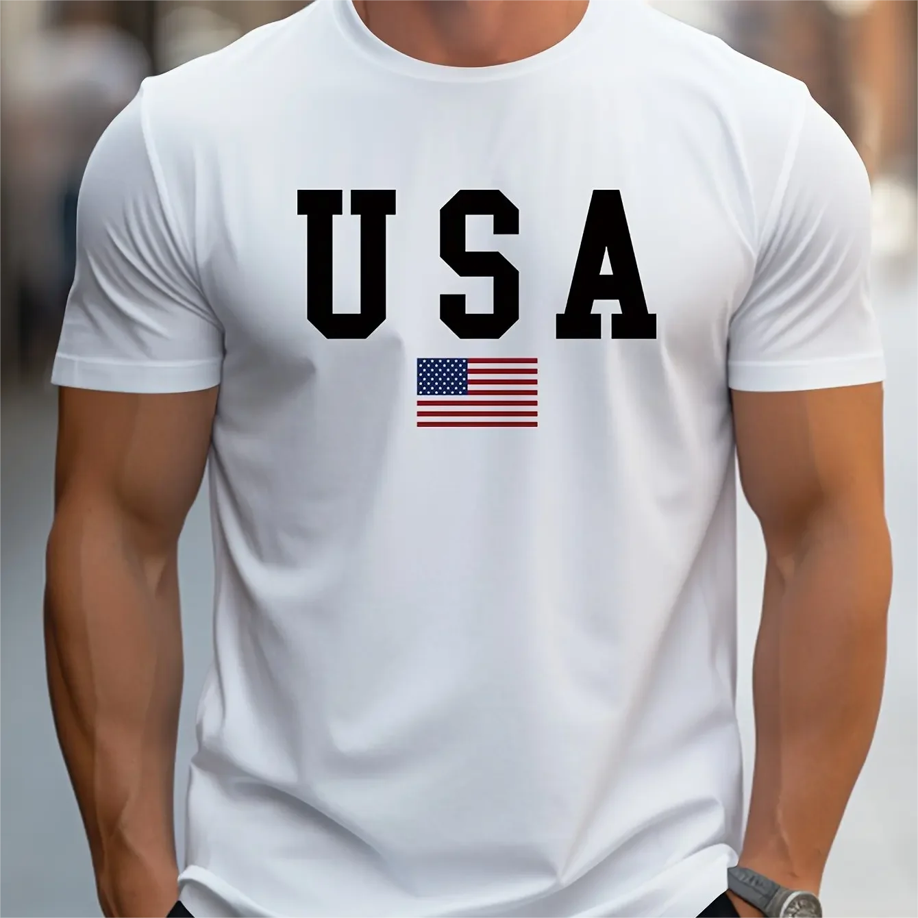 2024 High Quality Fashion USA Printing Couple Tees Summer Harajuku For Men/Women Short Sleeve T-shirt