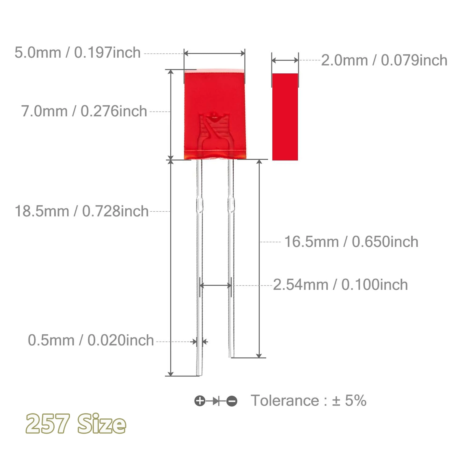 100pcs 2X5X7mm/2X3X4mm Square LED 257/234 White Red Yellow Green Blue Light Emitting Diode Multipurpose Electronic Lamp DIY Kit