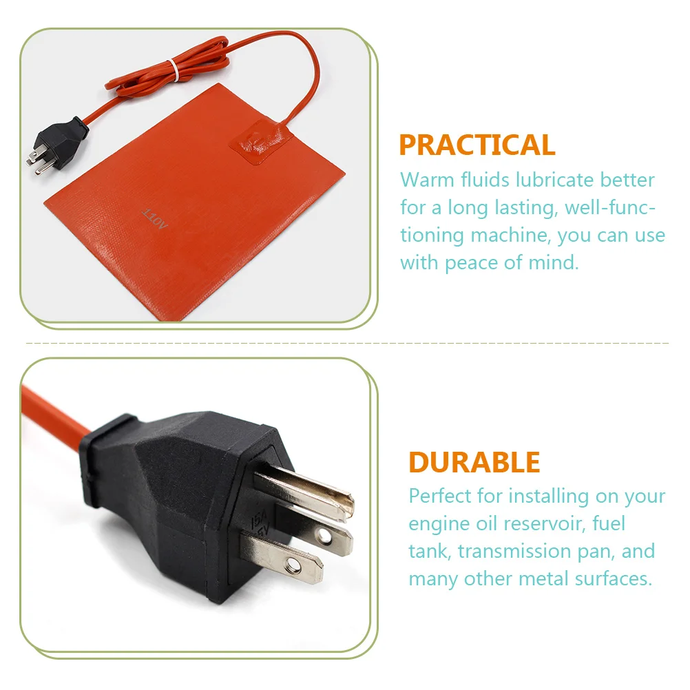 Almohadilla calefactora de transmisión de motor de 6x8 pulgadas, 300W, para tanque de sumidero, dispositivo de calefacción de silicona, fluidos cálidos rápidos