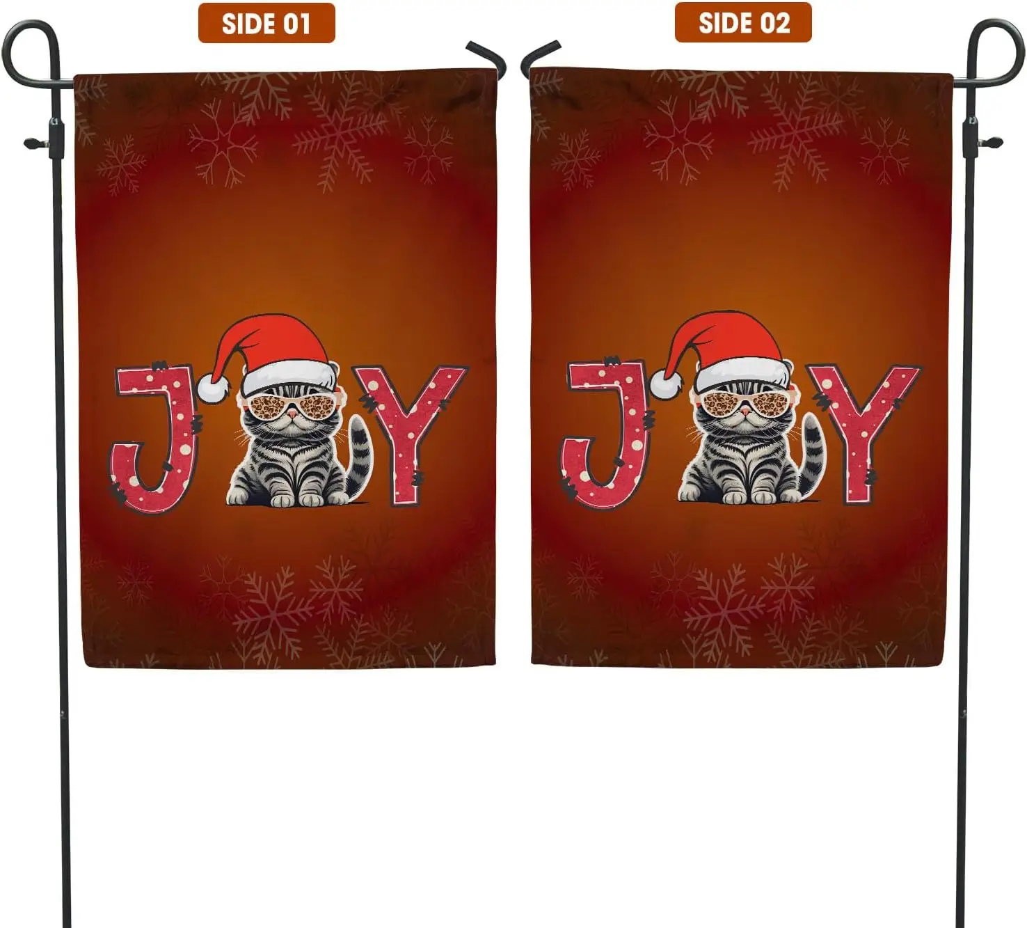 Scottish Fold Joy Christmas Merry Xmas Garden Flag Canvas 12x18 Inches for Scottish Fold Cat Lover Kitten Funny Gifts Idea Merch