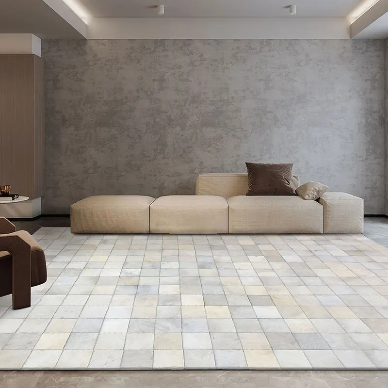 Modern Simple White Carpet Living Room Real Cowhide Large Home Area Rug Customize Office Study Floor Mat Customize Handmade