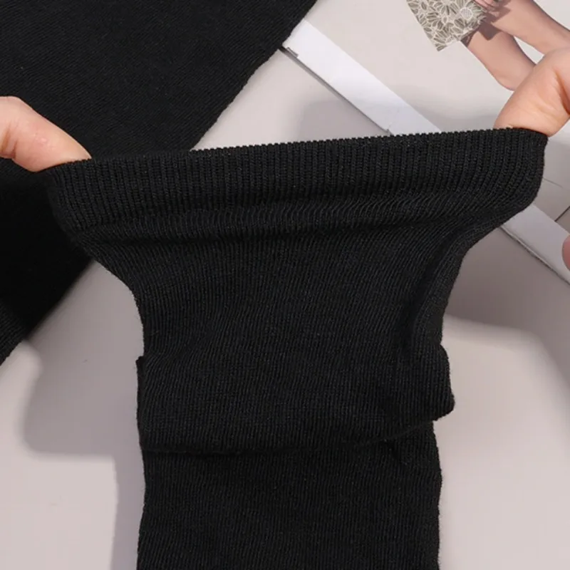 Punk Black White Stripe Gloves Adjustable Elasticity Long Fingerless Glove Stripe Nylon Mittens Winter Arm Cover Gothic Sleeves