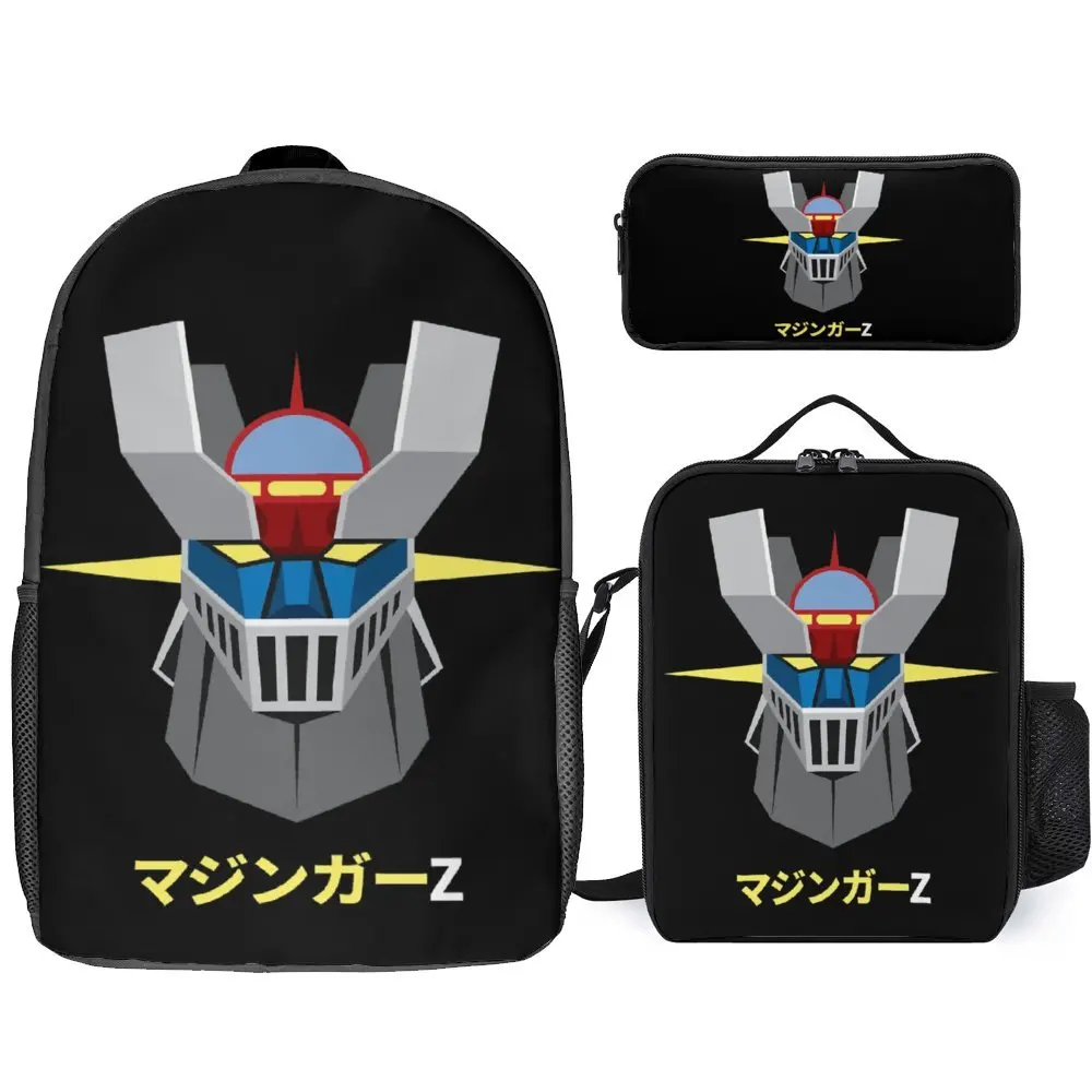 

Mechas 02 Mazinger Z Steel Jeeg Robot Kotetsu Dark Great 19 3 in 1 Set 17 Inch Backpack Lunch Bag Pen Bag Lasting Pencil Case C